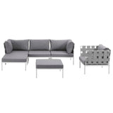 Harmony 6 Piece Outdoor Patio Aluminum Sectional Sofa Set by Lefancy