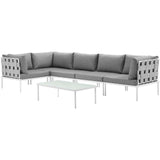 Harmony 6 Piece Outdoor Patio Aluminum Sectional Sofa Set by Lefancy