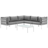 Harmony 6 Piece Outdoor Patio Aluminum Sectional Sofa Set by Lefancy