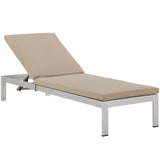 Shore Outdoor Patio Aluminum Chaise with Cushions by Lefancy