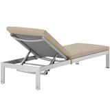 Shore Outdoor Patio Aluminum Chaise with Cushions by Lefancy