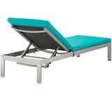 Shore Outdoor Patio Aluminum Chaise with Cushions by Lefancy