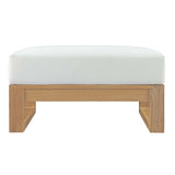 Upland Outdoor Patio Teak Ottoman by Lefancy