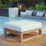 Upland Outdoor Patio Teak Ottoman by Lefancy