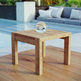 Upland Outdoor Patio Wood Side Table by Lefancy