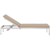 Shore 3 Piece Outdoor Patio Aluminum Chaise with Cushions by Lefancy