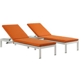 Shore 3 Piece Outdoor Patio Aluminum Chaise with Cushions by Lefancy
