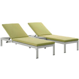 Shore 3 Piece Outdoor Patio Aluminum Chaise with Cushions by Lefancy