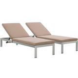 Shore Outdoor Patio Aluminum Chaise with Cushions Set of 2 by Lefancy