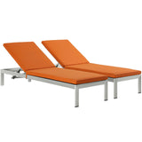 Shore Outdoor Patio Aluminum Chaise with Cushions Set of 2 by Lefancy