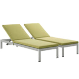 Shore Outdoor Patio Aluminum Chaise with Cushions Set of 2 by Lefancy