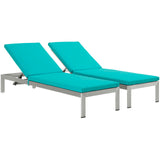 Shore Outdoor Patio Aluminum Chaise with Cushions Set of 2 by Lefancy