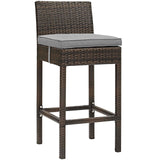 Conduit Outdoor Patio Wicker Rattan Bar Stool by Lefancy