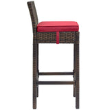 Conduit Outdoor Patio Wicker Rattan Bar Stool by Lefancy