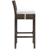 Conduit Outdoor Patio Wicker Rattan Bar Stool by Lefancy