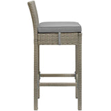 Conduit Outdoor Patio Wicker Rattan Bar Stool by Lefancy