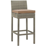 Conduit Outdoor Patio Wicker Rattan Bar Stool by Lefancy