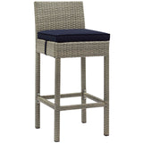 Conduit Outdoor Patio Wicker Rattan Bar Stool by Lefancy