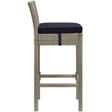 Conduit Outdoor Patio Wicker Rattan Bar Stool by Lefancy