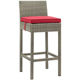 Conduit Outdoor Patio Wicker Rattan Bar Stool by Lefancy