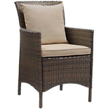 Conduit Outdoor Patio Wicker Rattan Dining Armchair by Lefancy