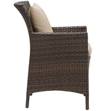 Conduit Outdoor Patio Wicker Rattan Dining Armchair by Lefancy