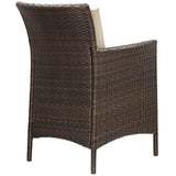 Conduit Outdoor Patio Wicker Rattan Dining Armchair by Lefancy