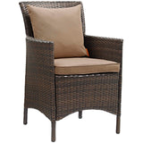 Conduit Outdoor Patio Wicker Rattan Dining Armchair by Lefancy