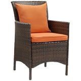 Conduit Outdoor Patio Wicker Rattan Dining Armchair by Lefancy