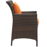 Conduit Outdoor Patio Wicker Rattan Dining Armchair by Lefancy