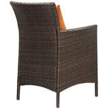 Conduit Outdoor Patio Wicker Rattan Dining Armchair by Lefancy