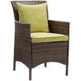 Conduit Outdoor Patio Wicker Rattan Dining Armchair by Lefancy