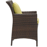 Conduit Outdoor Patio Wicker Rattan Dining Armchair by Lefancy