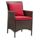 Conduit Outdoor Patio Wicker Rattan Dining Armchair by Lefancy