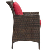 Conduit Outdoor Patio Wicker Rattan Dining Armchair by Lefancy