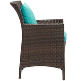 Conduit Outdoor Patio Wicker Rattan Dining Armchair by Lefancy