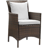 Conduit Outdoor Patio Wicker Rattan Dining Armchair by Lefancy