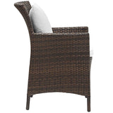 Conduit Outdoor Patio Wicker Rattan Dining Armchair by Lefancy