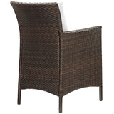 Conduit Outdoor Patio Wicker Rattan Dining Armchair by Lefancy