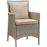 Conduit Outdoor Patio Wicker Rattan Dining Armchair by Lefancy