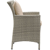 Conduit Outdoor Patio Wicker Rattan Dining Armchair by Lefancy