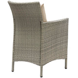 Conduit Outdoor Patio Wicker Rattan Dining Armchair by Lefancy