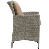 Conduit Outdoor Patio Wicker Rattan Dining Armchair by Lefancy