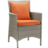 Conduit Outdoor Patio Wicker Rattan Dining Armchair by Lefancy