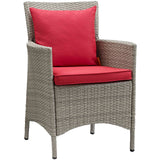 Conduit Outdoor Patio Wicker Rattan Dining Armchair by Lefancy