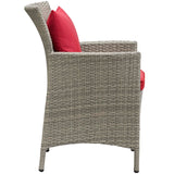 Conduit Outdoor Patio Wicker Rattan Dining Armchair by Lefancy