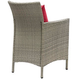 Conduit Outdoor Patio Wicker Rattan Dining Armchair by Lefancy