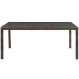 Conduit 70" Outdoor Patio Wicker Rattan Dining Table by Lefancy