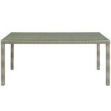 Conduit 70" Outdoor Patio Wicker Rattan Dining Table by Lefancy