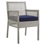 Aura Outdoor Patio Wicker Rattan Dining Armchair by Lefancy